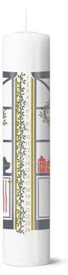 Adventskalender-Kerze, Paraffin, Weiß, 25 cm, Ø 5 cm