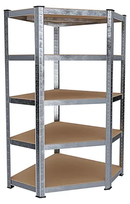 Eckregal Metall/MDF, 5 Böden, 875 kg, 180x90x40 cm, für Garage/Werkstatt