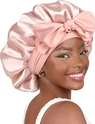 Produktbild von OKWISH Schlafmasken, Elastische Seiden-Schlafmütze mit Antirutsch-Band, Bequeme, Stylische Schlafhaube für Optimalen Komfort und Schutz, Rosa