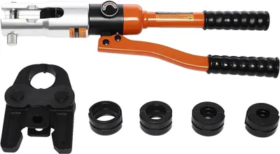 Produktbild von Hydraulische Presse, 10 Tonnen Crimpkraft, ergonomischer Griff, Gesamtlänge 41 cm, Zangenkopfbreite 58 mm, Hubhöhe 20 mm