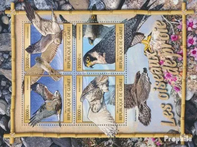 Produktbild von Briefmarken Guinea 2016 Mi 11831-11834 Kleinbogen (kompl. Ausgabe) postfrisch Raubvögel