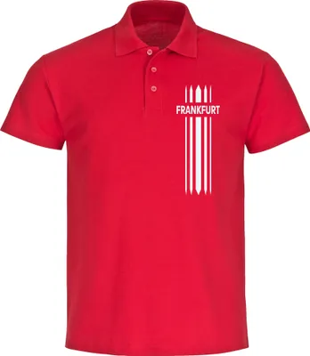Produktbild von multifanshop Poloshirt - Frankfurt - Streifen, rot, Größe M