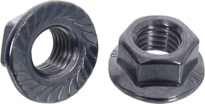 Produktbild von NAJDER Sechskantflanschmutter M6, 100 Stück, Sechskantmuttern, Flanschmuttern, Edelstahl A2, Korrosionsbeständig, Gezahnte, Polierte, DIN 6923, AISI 304, X5CrNi18-10, 1.4301
