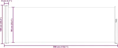 Productafbeelding van vidaXL Uitschuifbare zonnescherm met zijpanelen, 100x314 cm, zwart