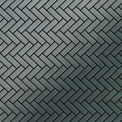 Produktbild von Mosaik Fliese massiv Metall Rohstahl gewalzt grau 1,6mm stark Herringbone-RS