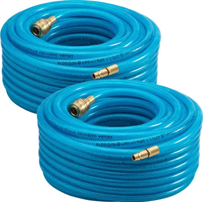 Image de 2x Tuyau à air comprimé 30m max 15 bar raccord rapide 1/4" épaisseur 3mm tuyau pour appareils pneumatiques bricolage atelier