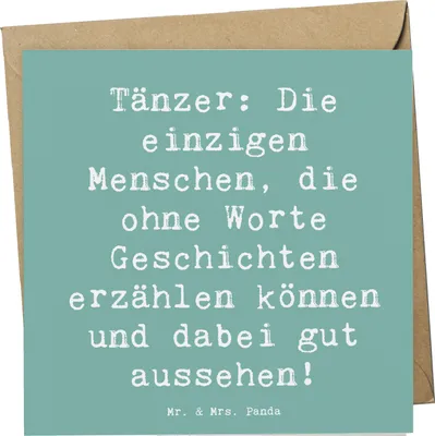 Produktbild von Mr. & Mrs. Panda Glückwunschkarte Spruch Tanzen Geschichten - Meeresbrise - Geschenk, Choreografie, faltkarte, Sportart, Klappkarte, Grußkarte, anlasskarte, Teamsport
