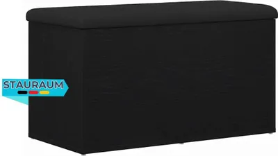 Produktbild von Sitzbank JONA mit Stauraum Schwarz Eichen-Optik 82x42x45 cm | Aufbewahrungsbank Flurbank Garderobenbank