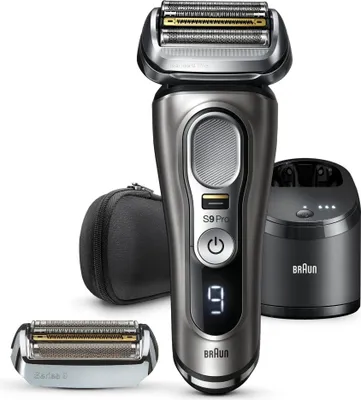 Produktbild von Braun Series 9 Pro 9465cc, Folienschaber, Schwarz, Silber, Akku, Lithium-Ion (Li-Ion), 60 min, 5 min