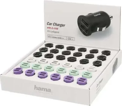 Produktbild von HAMA Autoladegert, 2 x USB, 2,4 A, verschiedene Farben
