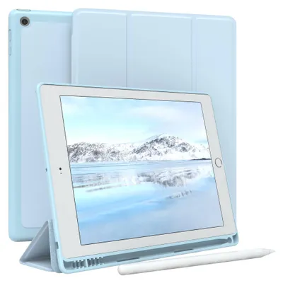 Produktbild von EAZY CASE Smartcase mit Stifthalter für Apple iPad 2017 / 2018 (5./6. Gen.) Hülle mit Stifthalterung, Tablet Cover aufstellbar  9,7 Zoll in Blau