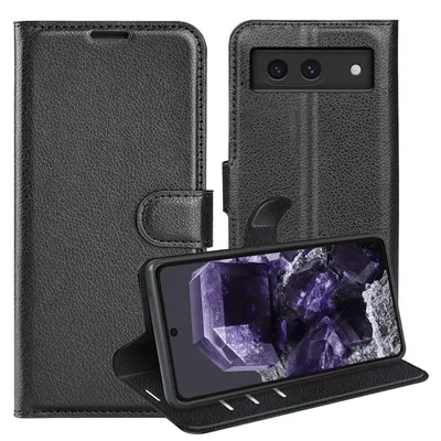 Produktbild von Für Google Pixel 8a Smart Handy Tasche Schwarz Etuis Kunst-Leder Hülle Cover Case Book