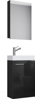 Produktbild von VCM my bath Badmöbel-Set Slito 914137 schwarz 41,0 x 22,0 x 130,0 cm