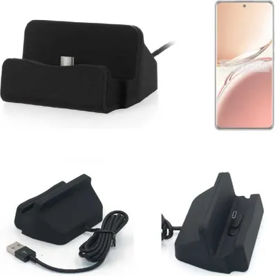 Produktbild von K-S-Trade Docking-Station kompatibel mit Oppo A3 Pro CPH2639 Ladestation Dock Ladegerät Docking Station Tischständer Ständer inkl. USB Typ C Kabel