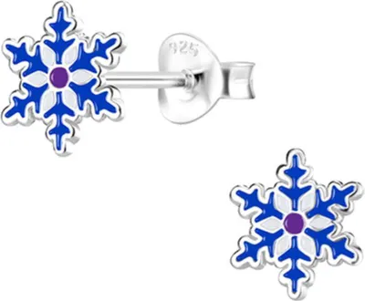 Produktbild von Ohrstecker Weihnachten: Ohrringe Silber 925 für Kinder & Damen Schneeflocke (Snowflake)