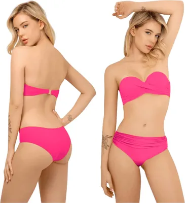 Zdjęcie produktu dla Komplet kostium bikini dwuczęściowe bez ramiączek strój kąpielowy basen S