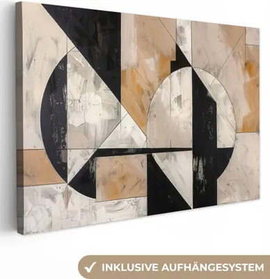 Produktbild von MuchoWow® - Leinwandbilder - Abstrakt - Modern - Geometrisch - Pastell, Wandbild, Wanddeko Bilder Wohnzimmer, 30x20 cm
