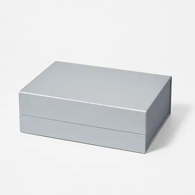 Produktbild von Magnetische Geschenkbox Perlweiß Silber M 280x210x95mm (außen) Für Geschenke