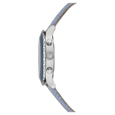 Image de Swarovski Octea Lux Chrono Uhr, Schweizer Produktion, Lederarmband, Blau, Edelstahl OCTEA LUX CHRONO LS BLU/BLU/STS 5580600
