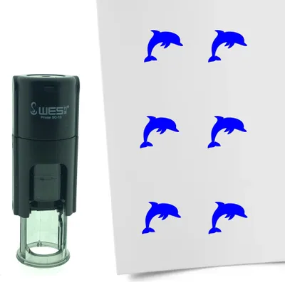 Produktbild von CombiCraft Selbstfärbender Stempel 'Delphin' in der Farbe Blau, Ø10mm