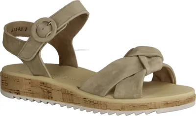 Produktbild von Paul Green 6105-007 Damenschuhe, Sandalette, Beige, Leder, Supersoft - Damenschuhe Sandalette / Sling, Beige, leder (samtziege)