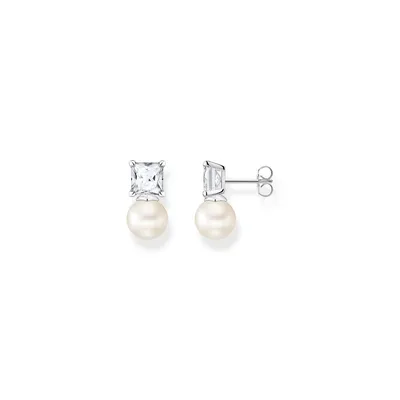 Produktbild von Thomas Sabo H2248-167-14 Perlen-Ohrstecker für Damen mit Weißem Stein Silber