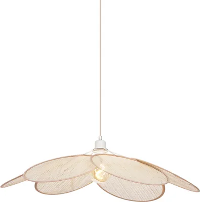 Produktbild von QAZQA - Japandi Japandi Hängelampe I Pendellampe I Pendelleuchte Creme mit Leinenschirm - Aisha I Wohnzimmer I Schlafzimmer - Leinen Andere - LED geeignet E27