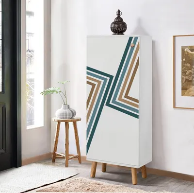 Immagine prodotto di Skye Decor, Vegas - B 951, scarpiera, bianco, pannelli truciolari rivestiti al 100% in melamina, 50 x 38 x 135 cm