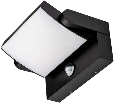 Obrázek produktu pro LED Solution Černé fasádní LED svítidlo náklopné s pohybovým čidlem 17W IP65 Barva světla: Teplá bílá 2940