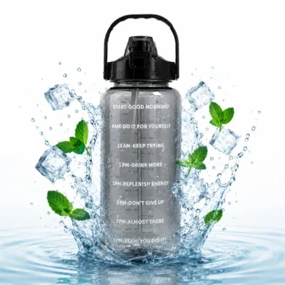 Produktbild von Sportflasche Wasserflasche Trinkflasche Flasche XXL 2000 ml - Schwarz
