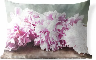 Produktbild von MuchoWow® Outdoor Kissen - Blumen - Rosa - Pfingstrose - Botanisch - 60x40 cm - Wetterfest - Lounge Kissen - Zierkissen - Kissen für Innenräume