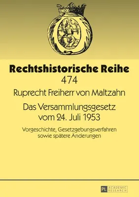 Produktbild von Das Versammlungsgesetz vom 24. Juli 1953