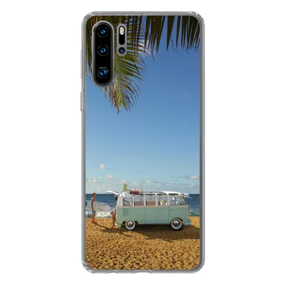 Produktbild von MuchoWow® Handyhülle Schutzhülle Hülle für Huawei P30 Pro Strand - Bus - Surfen Silikon Softcase Handy Hülle - Schutzdeckel