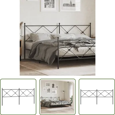Produktbild von The Living Store Kopfteil Metall Schwarz 193 cm