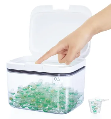 Productafbeelding van VINATO wasmiddelopslag van 2,8 liter met deksel, opbergbox gemaakt van PET-kunststof