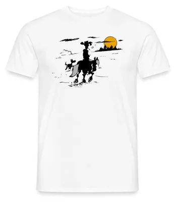 Produktbild von Spreadshirt Lucky Luke mit Jolly Jumper und Rantanplan Männer T-Shirt, 4XL, Weiß