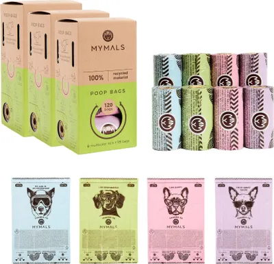 Obrázok produktu pre Vrecká na psie exkrementy MYMALS, 360 ks, 100 % recyklovateľné