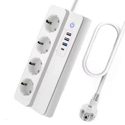 Immagine prodotto di Multipresa intelligente WiFi – Tuya, 16 A, USB-C PD, 20 W