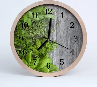 Produktbild von Holzuhr 30fi cm wanduhr - Kräuter Wohnzimmer