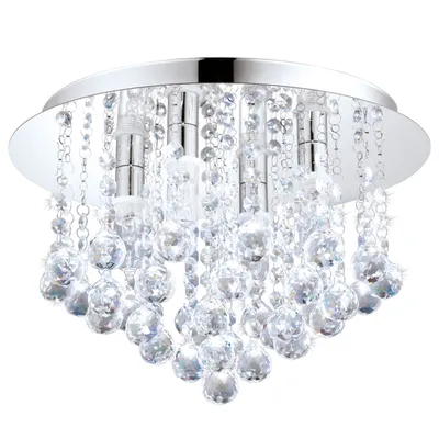 Produktbild von Eglo BAD Deckenleuchte steel, chrome / crystal, clear