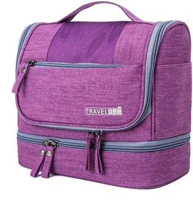 Productafbeelding van Grote Waterdichte Toilet- en Make-up Tas voor Reizen - Compacte Washandtas voor Heren en Dames