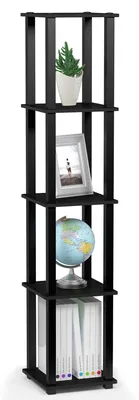 Eckregal 5-stufig, Americano/Schwarz, 29,5x29,5x144,6 cm