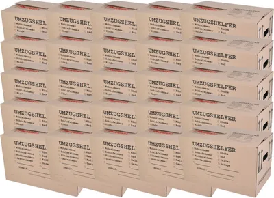 Image de Carton de déménagement 25 pièces imprimé 59x34x35cm capacité de charge jusqu'à 30kg rangement caisse