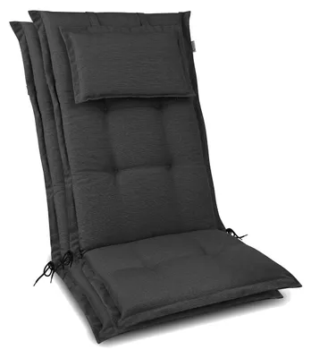 Produktbild von Beautissu 2x Premium Hochlehnerauflage 120x50x7cm, Anthrazit