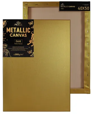 Phoenix Metallic Leinwand Gold 40 x 50 cm, Vorder- und Rückseite