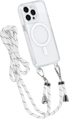 Immagine prodotto di Custodia posteriore TUNIQ per iPhone 13 Pro - cordino da collo - Magsafe - Bianco