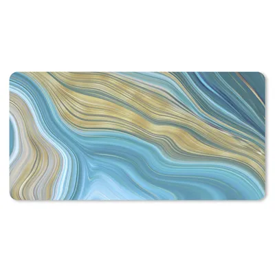 Produktbild von MuchoWow® Schreibtischunterlage Marmor - Wellen - Gold - Muster 80x40 cm - XXL Mauspad - Gaming Mauspad