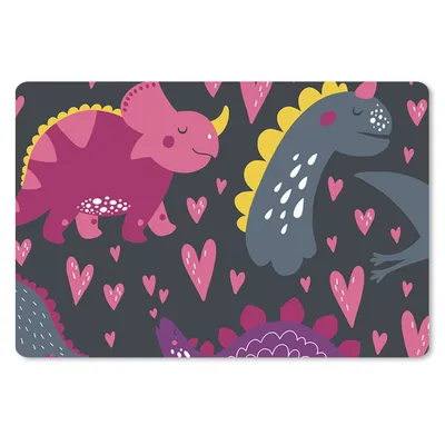 Produktbild von MuchoWow® Mauspad Mousepad Dinosaurier - Kind - Muster - Rosa - Mädchen 27x18 cm - Mousepads - Maus Mat - Pad - Mausunterlage - Büroartikel - Desk Matten