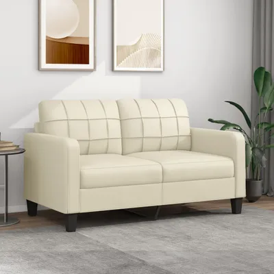 Produktbild von Best Möbel 2-Sitzer-Sofa Creme 140 cm Kunstleder - Klassische Sofas CL1543715 1parcel