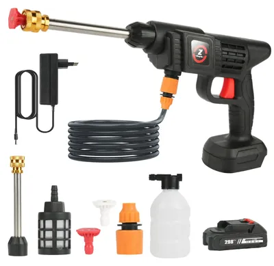Produktbild von Kabelloser Hochdruckreiniger - Wasserspritzpistole - 1 Akku - 5 Sekunden - Kupferdüse - Wasserschlauch - Für die Autowäsche